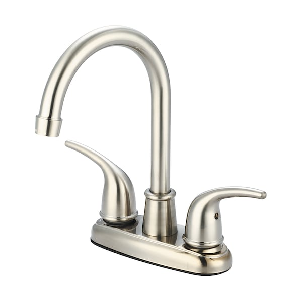 Olympia Faucets Two Handle Bar Faucet, NPSM, Bar, Brushed Nickel, Spout Reach: 5" B-8150-BN - main